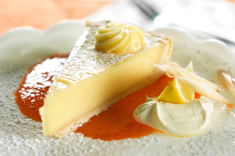 Plated citrus tart